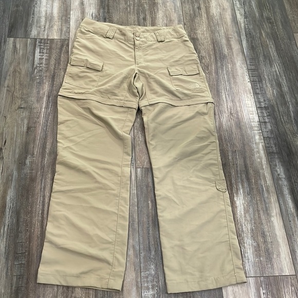 The North Face Womens Beige Tan Flat Front Convertible Cargo Pants Size 8 - Picture 1 of 8